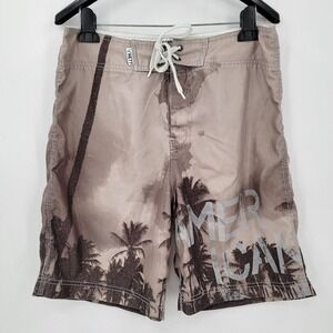 American Eagle Outfitters Men's 32 Swim Trunks Board Shorts Palm Tree Theme